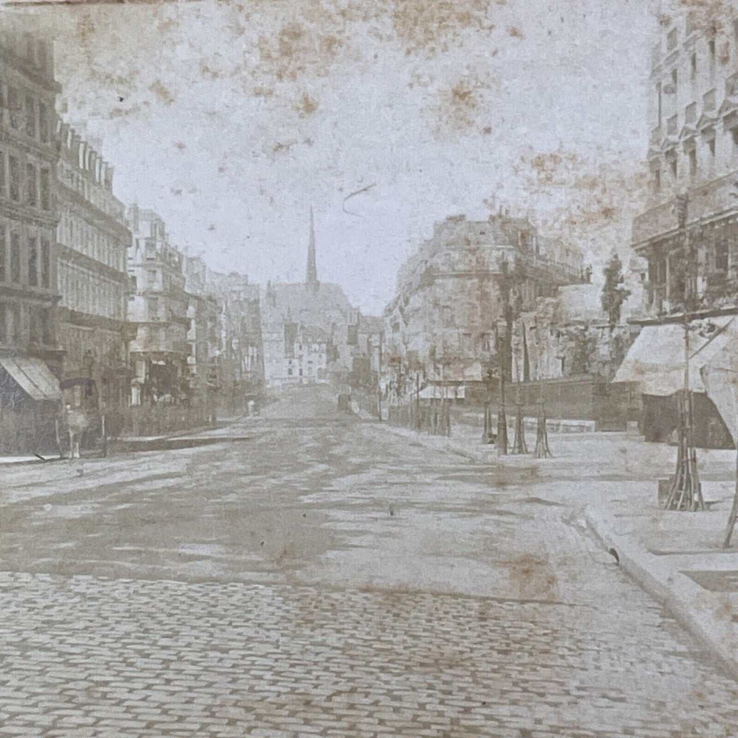 Boulevard de Sebastopol in Paris France Stereoview Antique c1855 Y1122