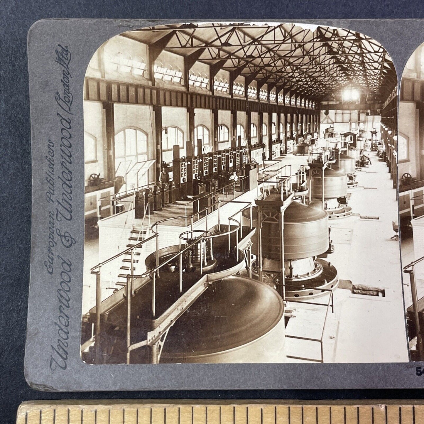 Power Plant Turbines Niagara Falls Stereoview New York Antique c1890s Y1784