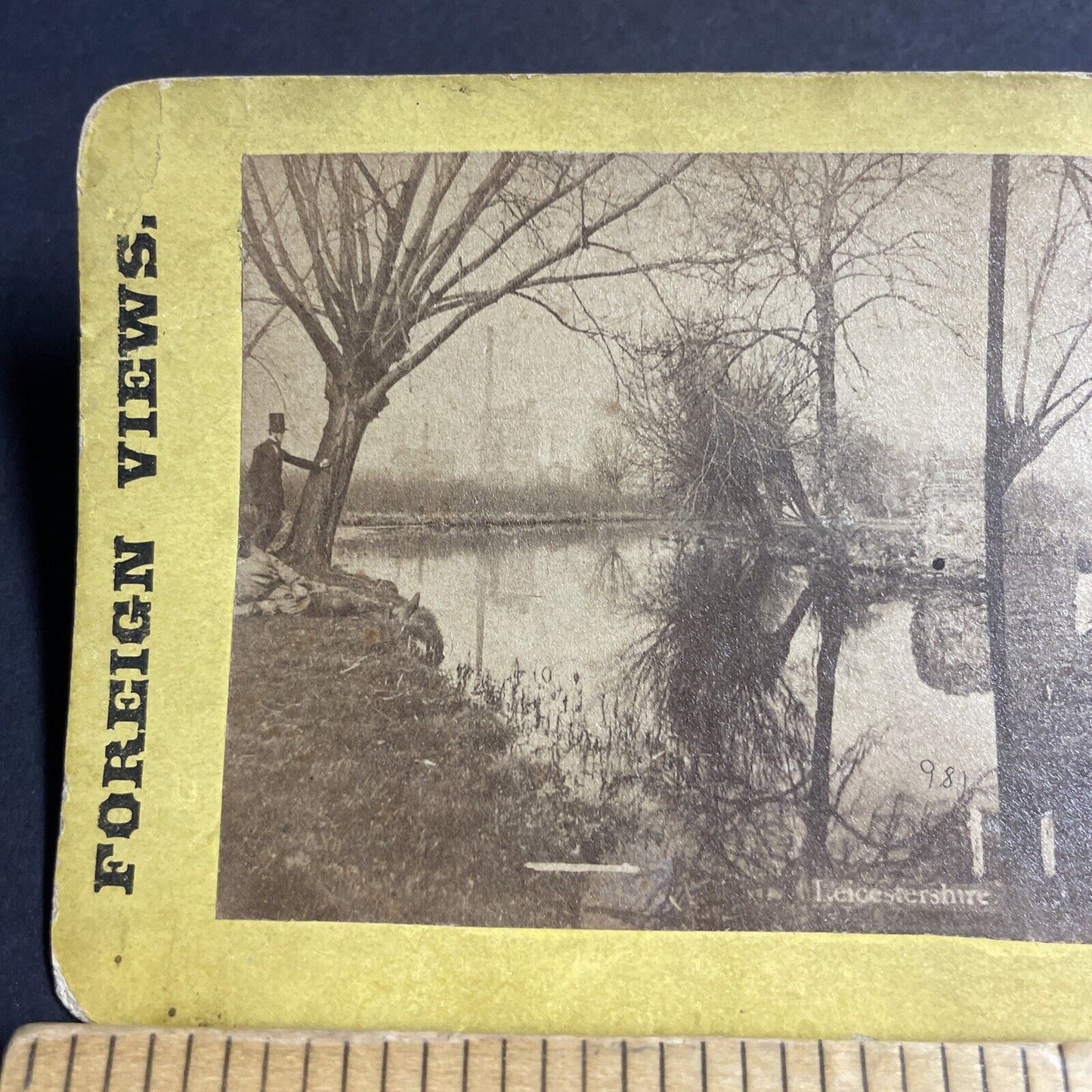 Antique 1870s Wealthy Man In Leicestershire England Stereoview Photo Card P4517