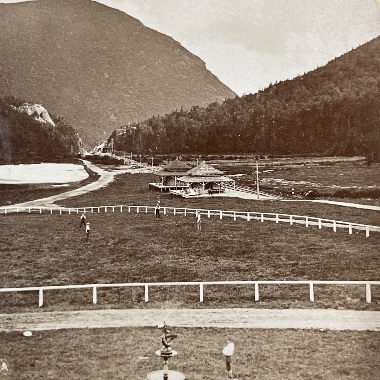 Crawford House Train Station New Hampshire Stereoview Antique c1870s Y1480