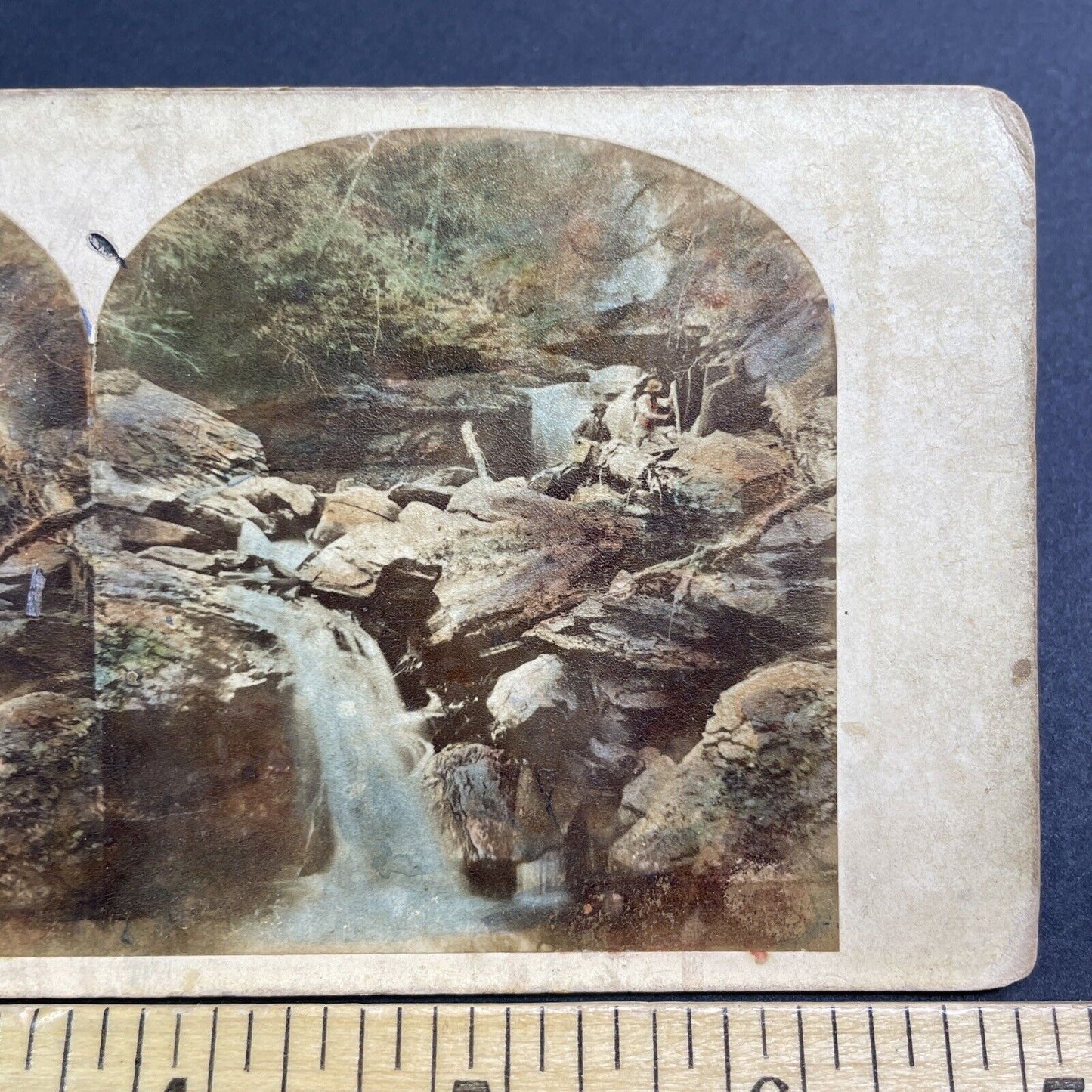 Antique 1870s Kaaterskill River Falls Rapids New York Stereoview Photo Card V468