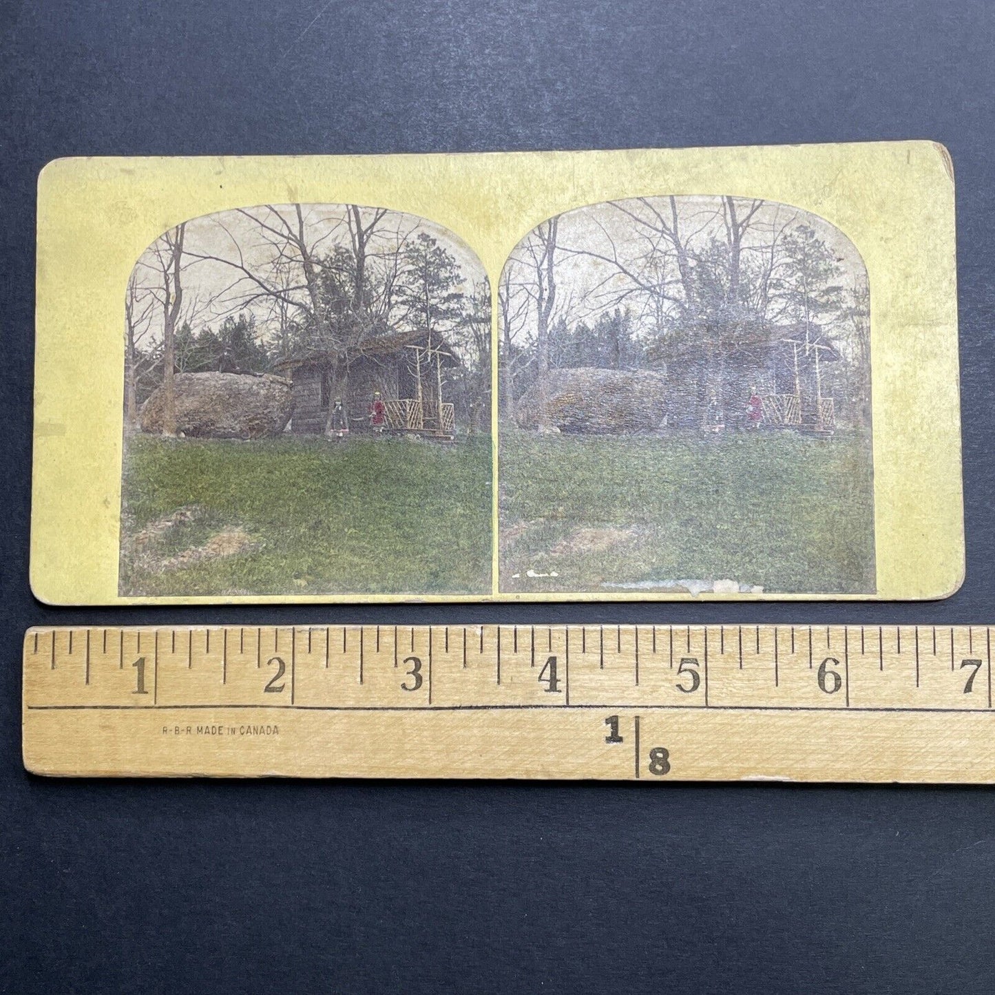 Antique 1860s New Hampshire Homesteaders Stereoview Photo Card P1177