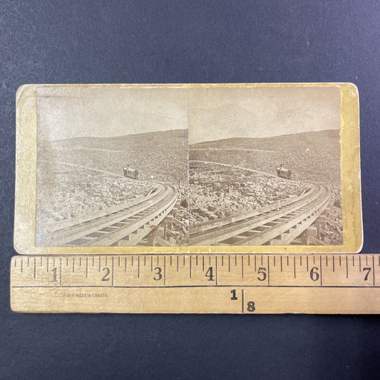 Mount Washington Railroad Train First Trip Stereoview Photo Antique c1868 X911