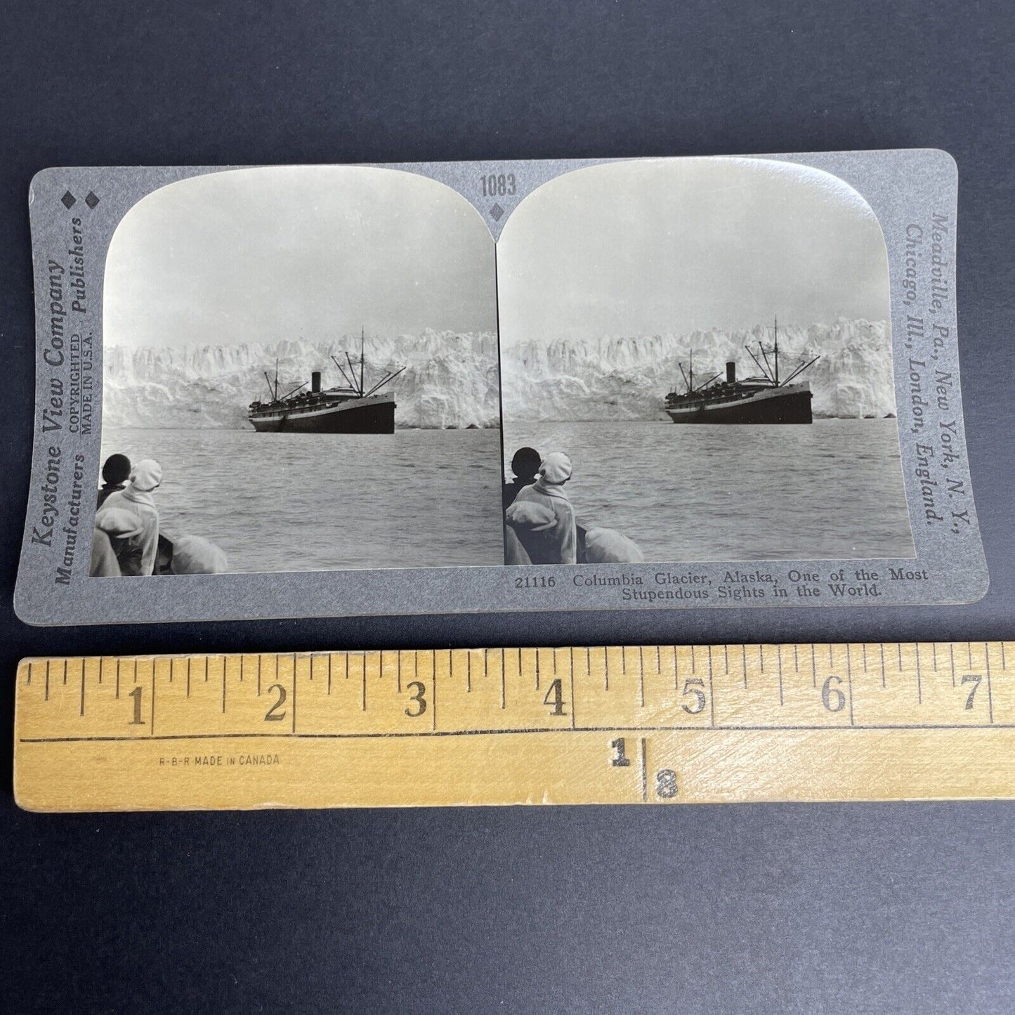 Antique 1905 Prince William Sound Alaska Glacier Stereoview Photo Card P906