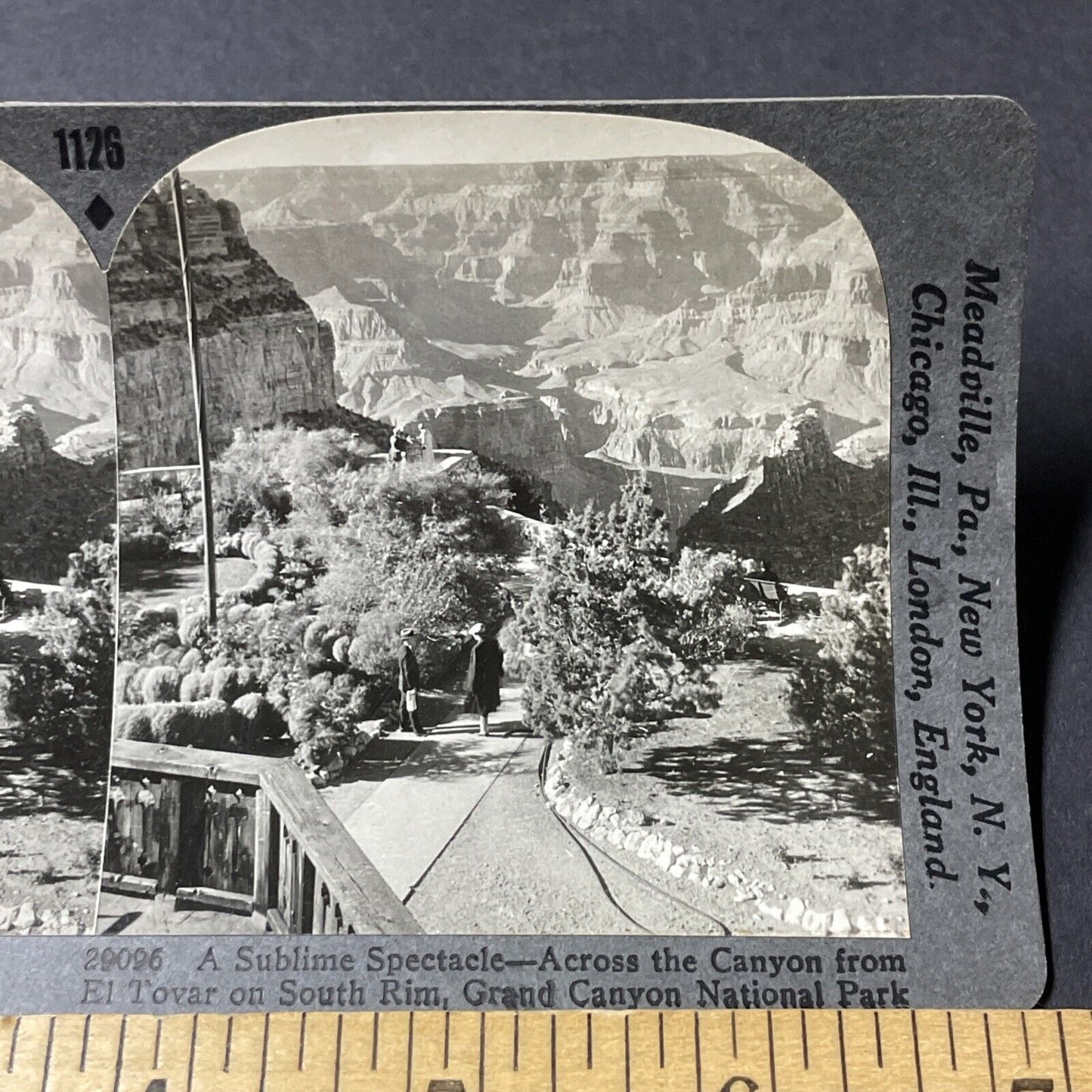 Antique 1920s El Tovar Grand Canyon National Park Stereoview Photo Card V2811