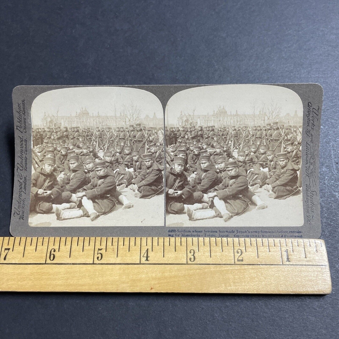 Antique 1904 Japan Troops Ready For Russian War Stereoview Photo Card P5594