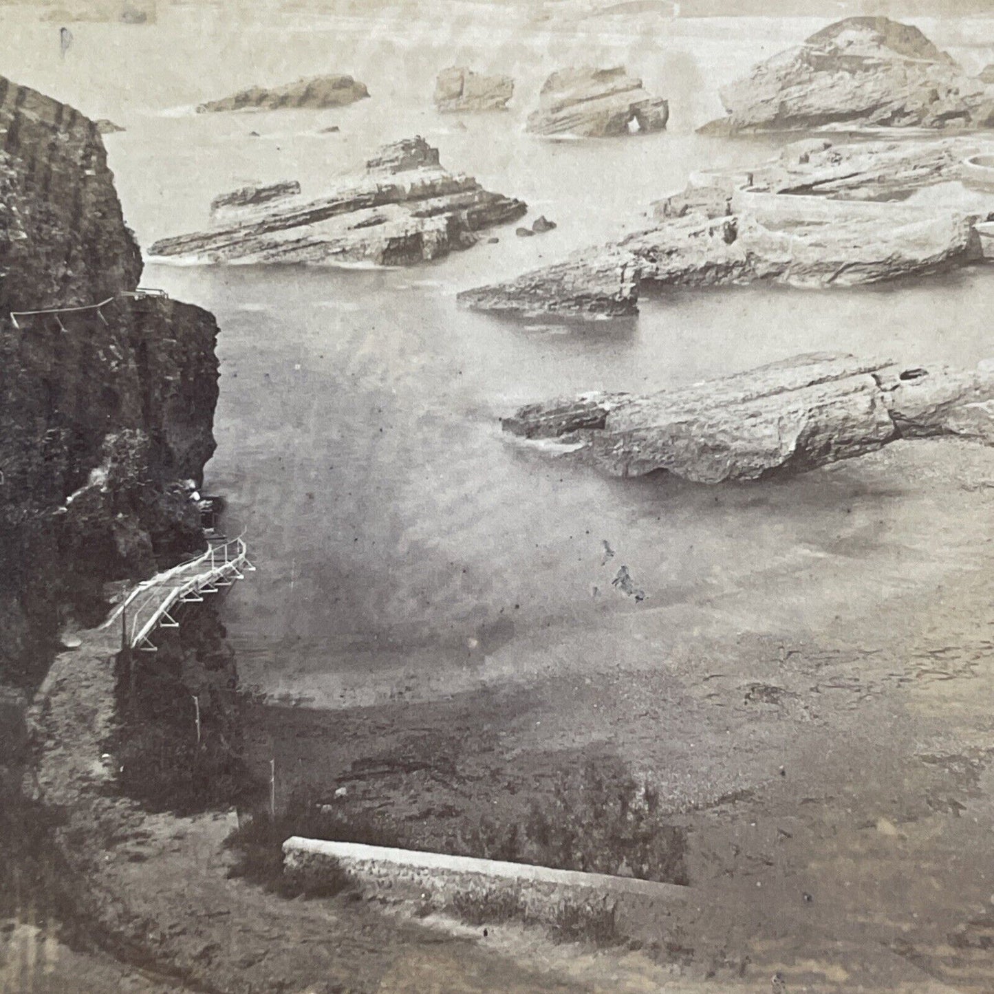 The Cape Of Biarritz France Stereoview Jean Andrieu Antique c1870s X3529