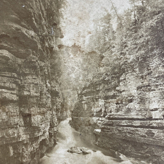 Antique 1870s Ausable Chasm Keeseville New York Stereoview Photo Card P4796