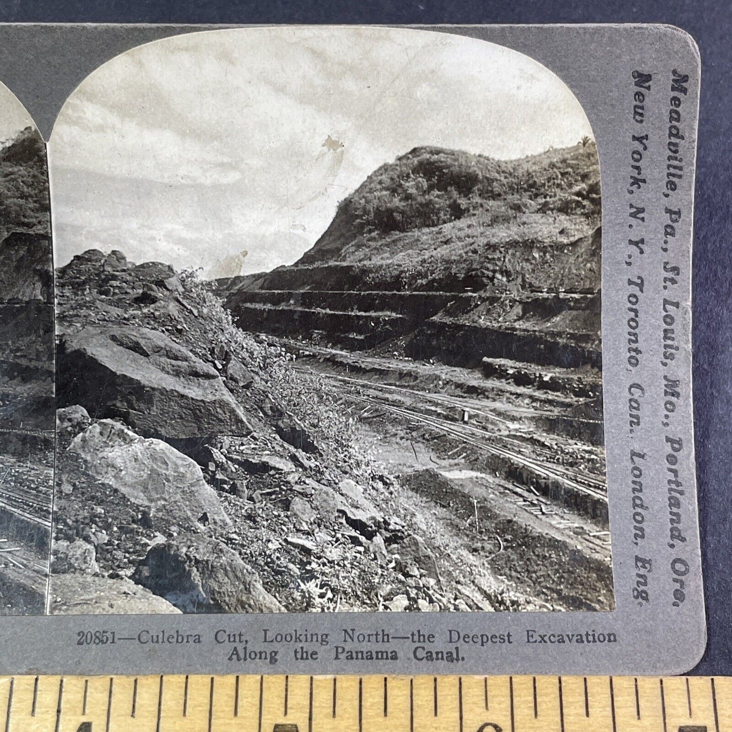 Culebra Cut Panama Canal Construction Stereoview Antique c1907 Y2803