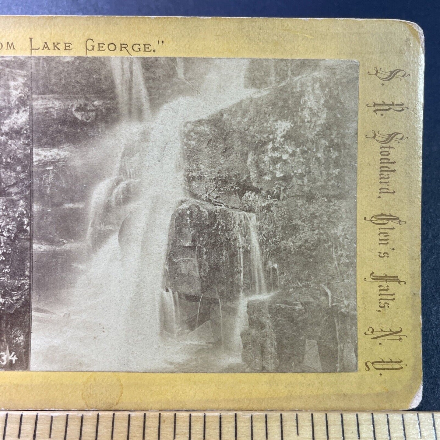 Antique 1870s Shelving Rock Falls Fort Ann New York Stereoview Photo Card P3295