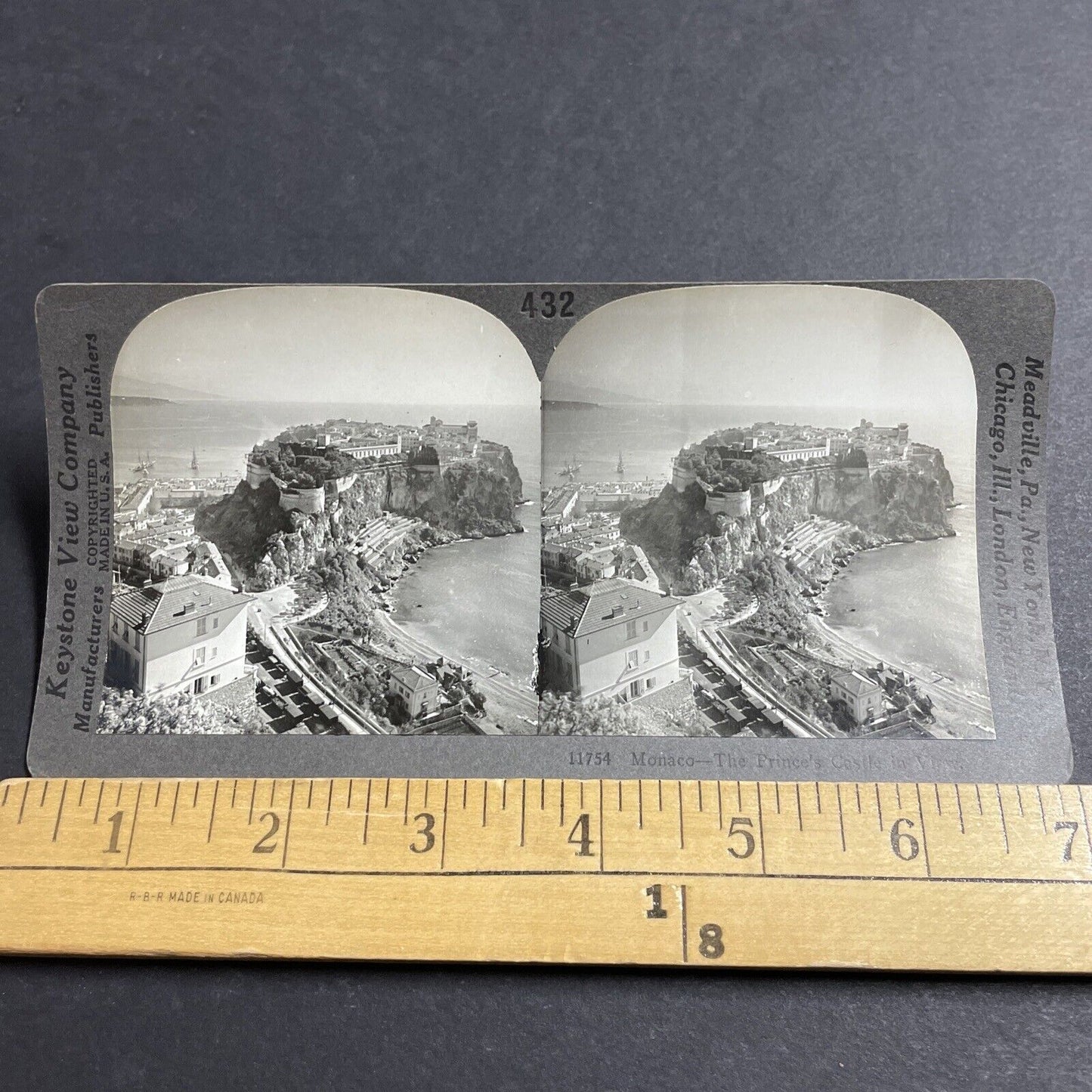 Antique 1910s The Prince's Castle In Monaco Stereoview Photo Card P5179