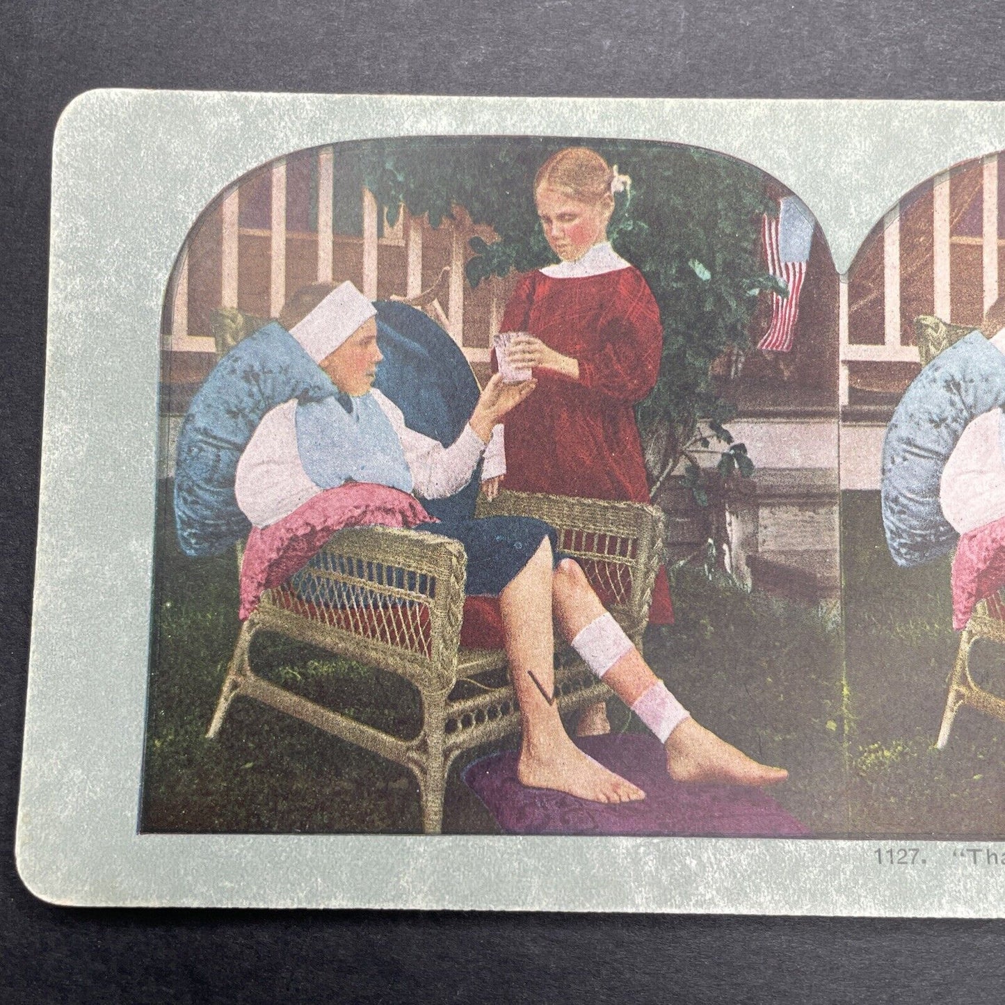 Antique 1898 Fourth Of July Serious Injury Warning Stereoview Photo Card P1132