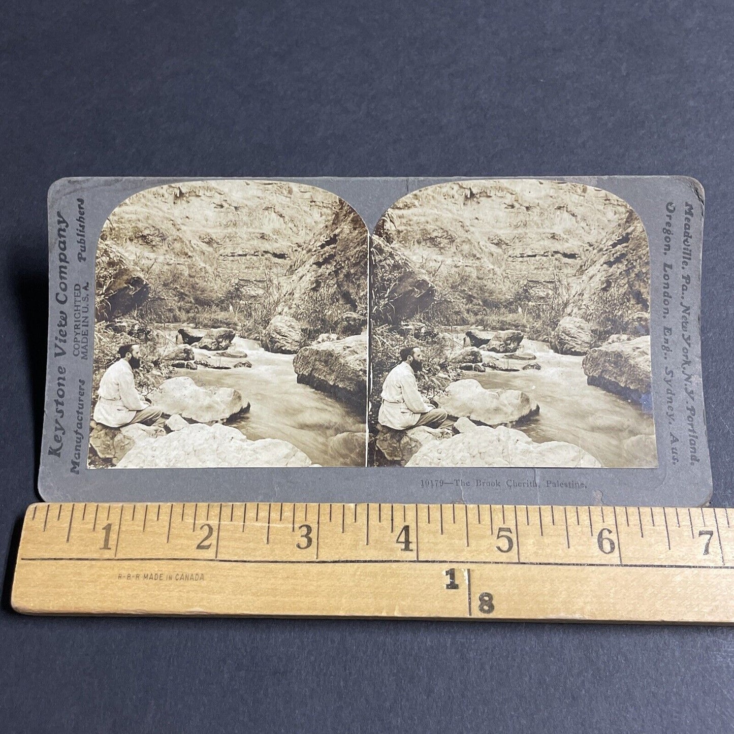 Antique 1909 American Explorer In Palestine Israel Stereoview Photo Card P4583