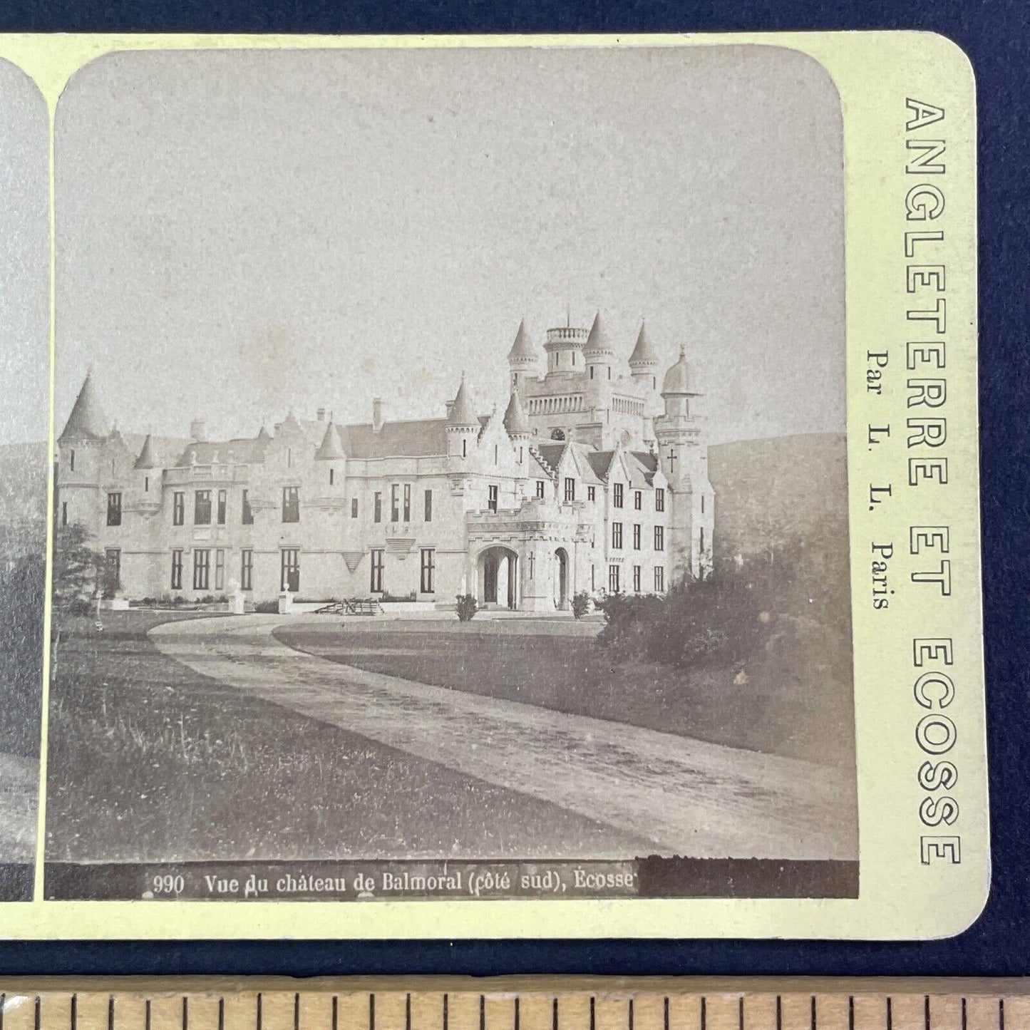 Balmoral Castle Aberdeenshire Scotland Stereoview Antique c1870s Y2204