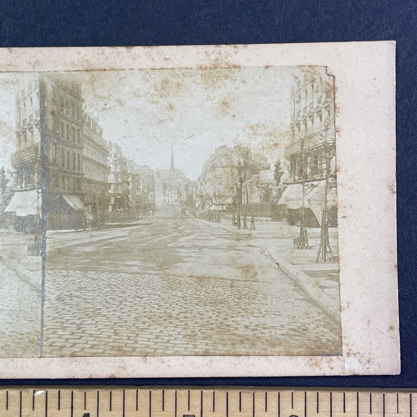 Boulevard de Sebastopol in Paris France Stereoview Antique c1855 Y1122