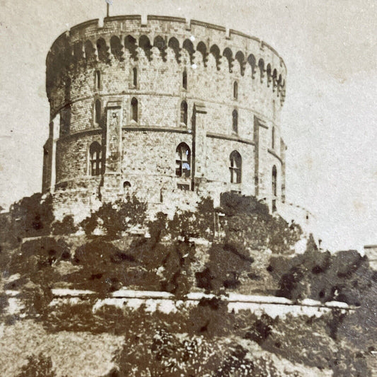 Antique 1860s Windsor Castle Round Tower Sentry Stereoview Photo Card P4379