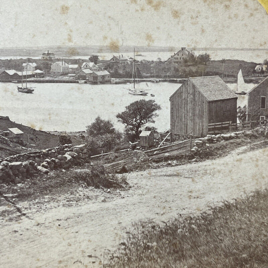 Antique 1870s Wood's Hole Massachusetts Stereoview Photo Card V1979
