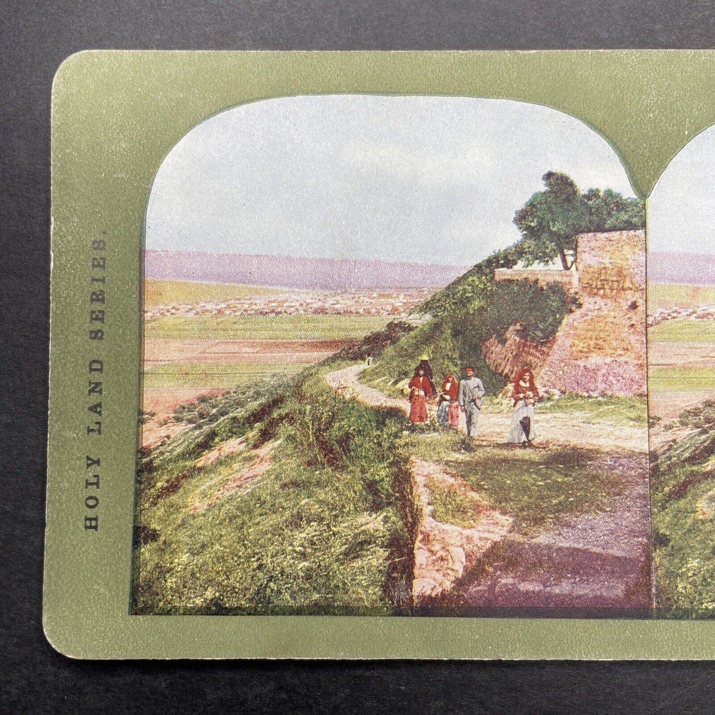 Antique 1904 Haifa Palestine Israel & Mt Carmel Stereoview Photo Card P580-098