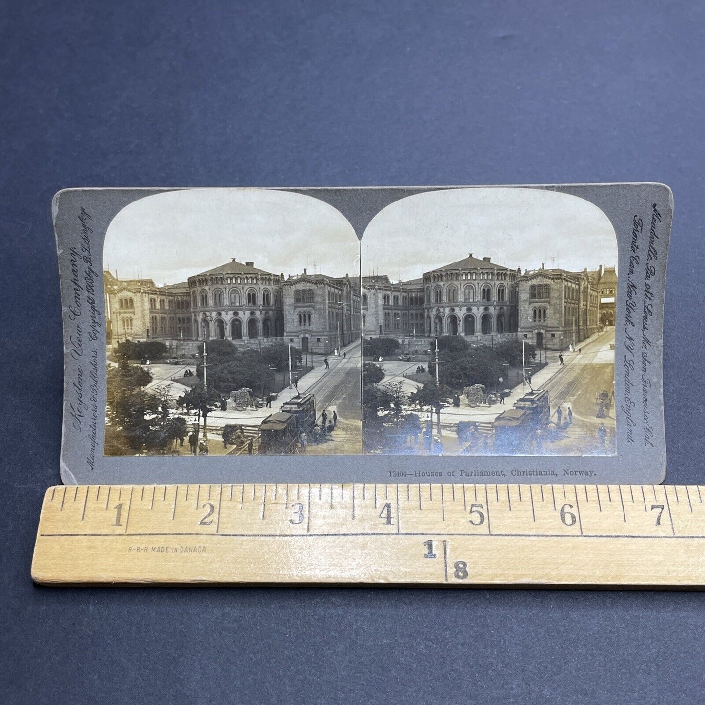 Antique 1903 Downtown View Of Oslo Norway Stereoview Photo Card P1974