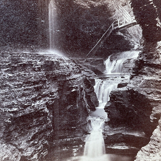 Antique 1865 Freer's Glen Near Watkins Glen New York Stereoview Photo Card V1912