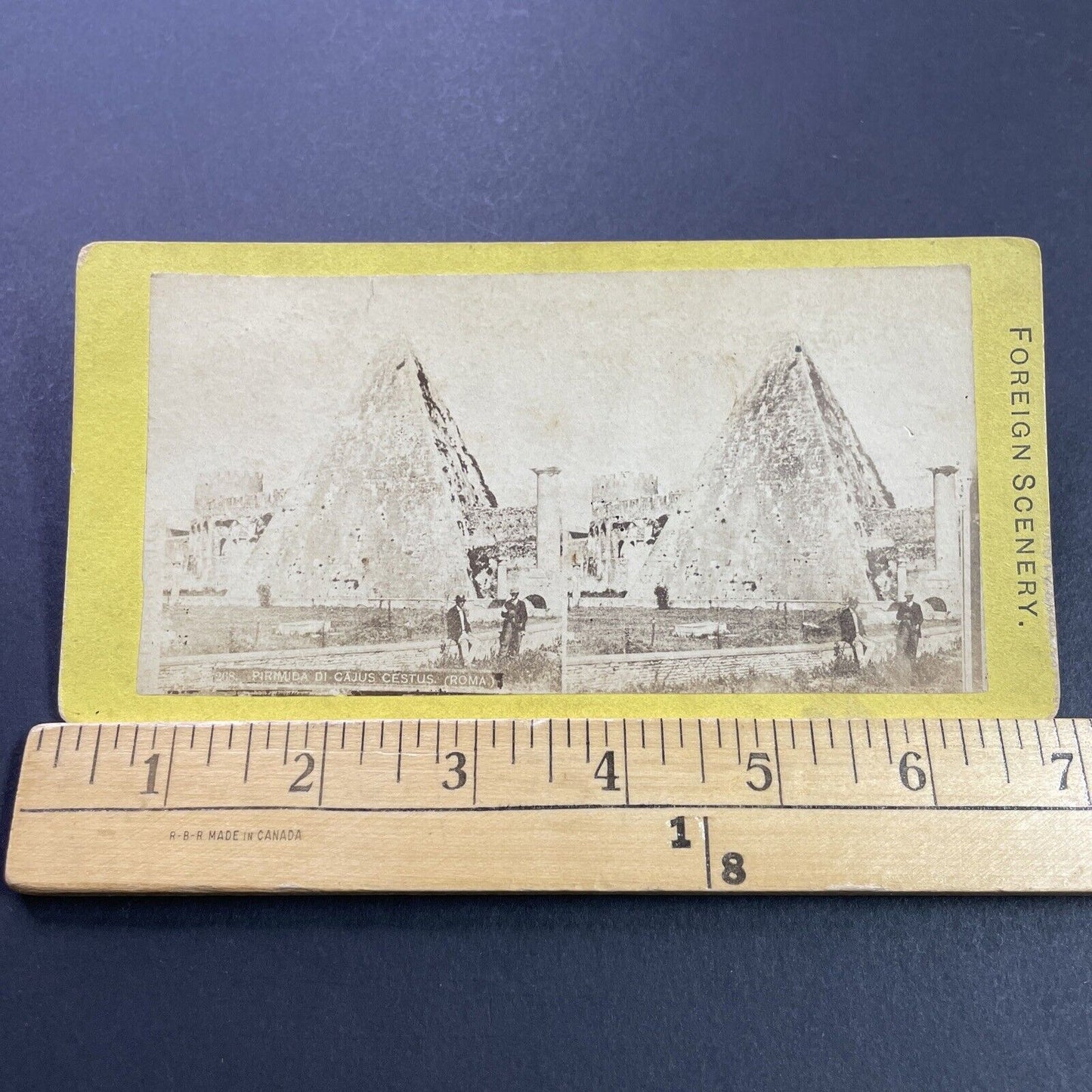 Antique 1870s Unexcavated Pyramid Of Cestius Rome Stereoview Photo Card P4129