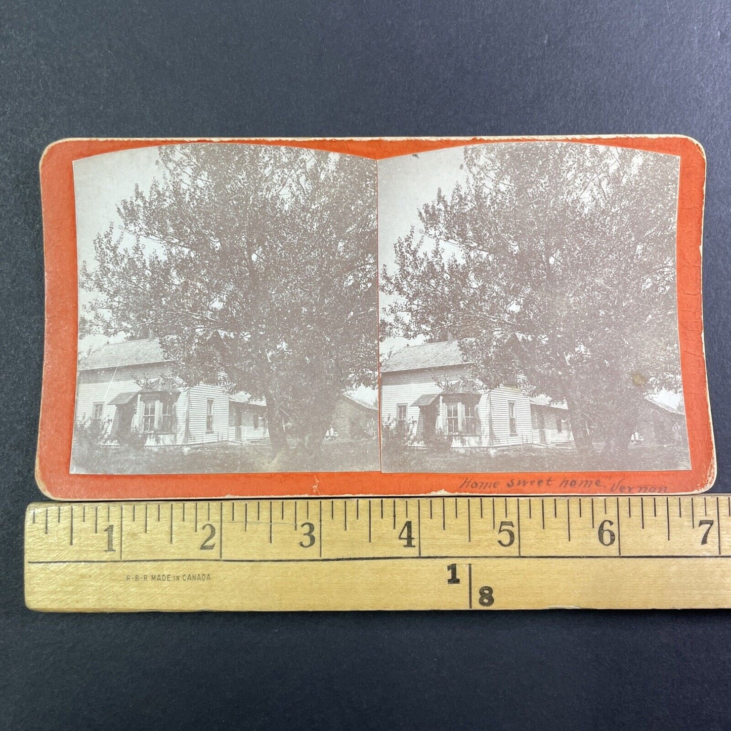 Victorian Settler Home Mount Vernon Maine Stereoview Antique c1860s Y921