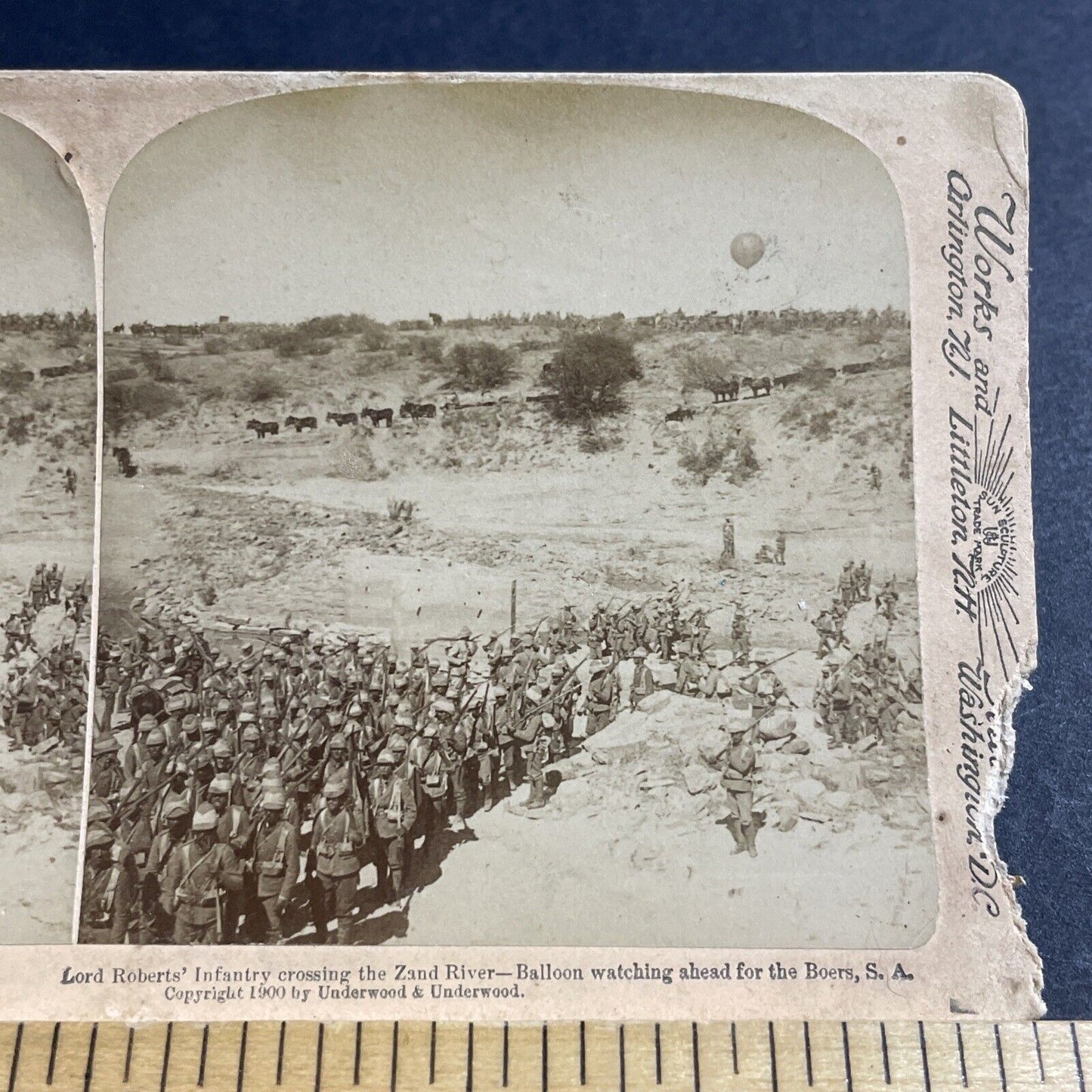 Antique 1902 English Army Attacking Boers Boer War Stereoview Photo Card P5572