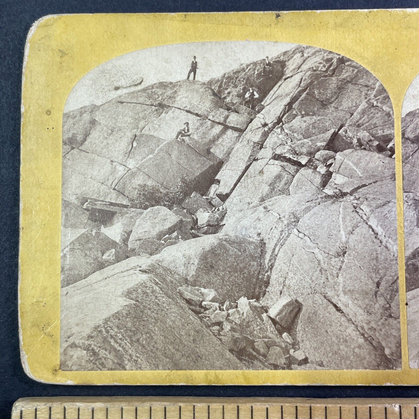 J.A. French on West Summit Mount Monadnock New Hampshire Stereoview c1870s Y895