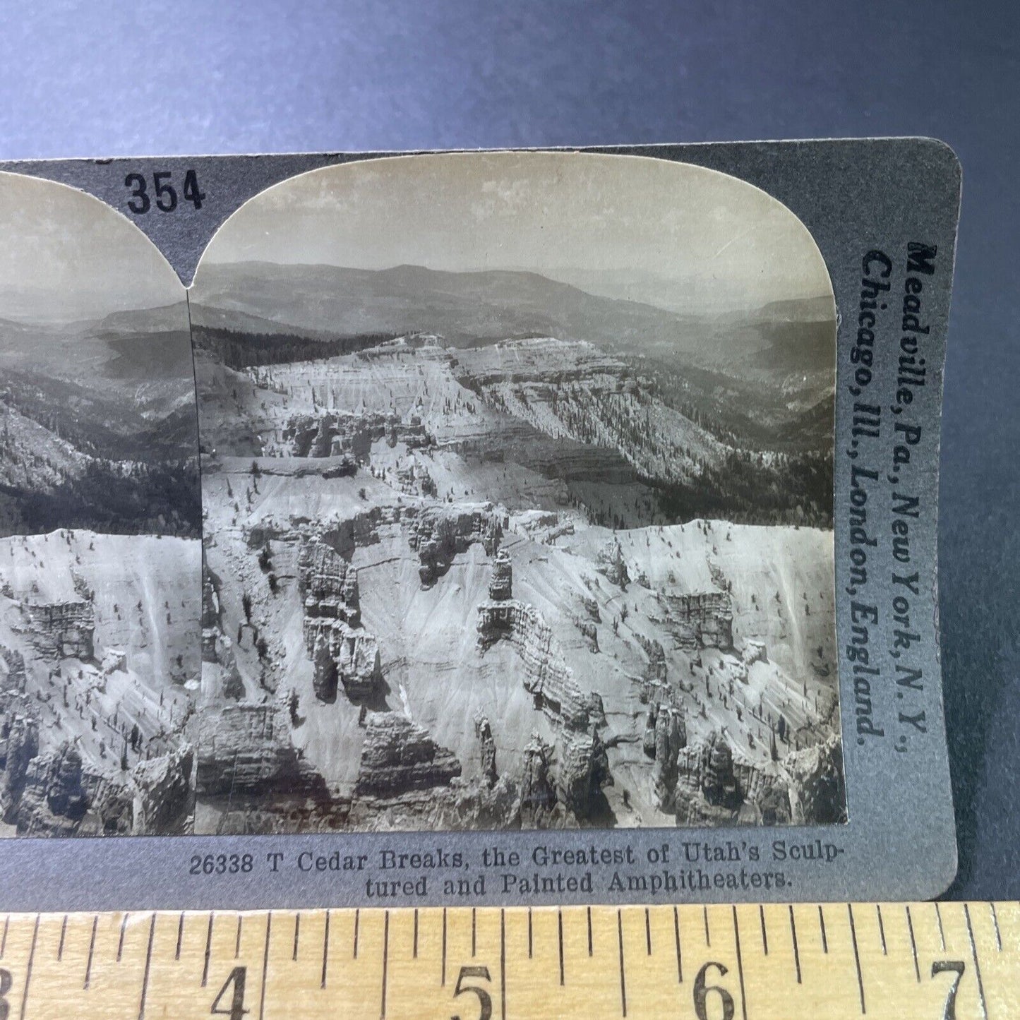 Antique 1910s Cedar Breaks National Monument Utah Stereoview Photo Card P3205