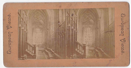 Antique 1888 Peterborough Cathedral England Photo Card John Riek Buffalo NY P035