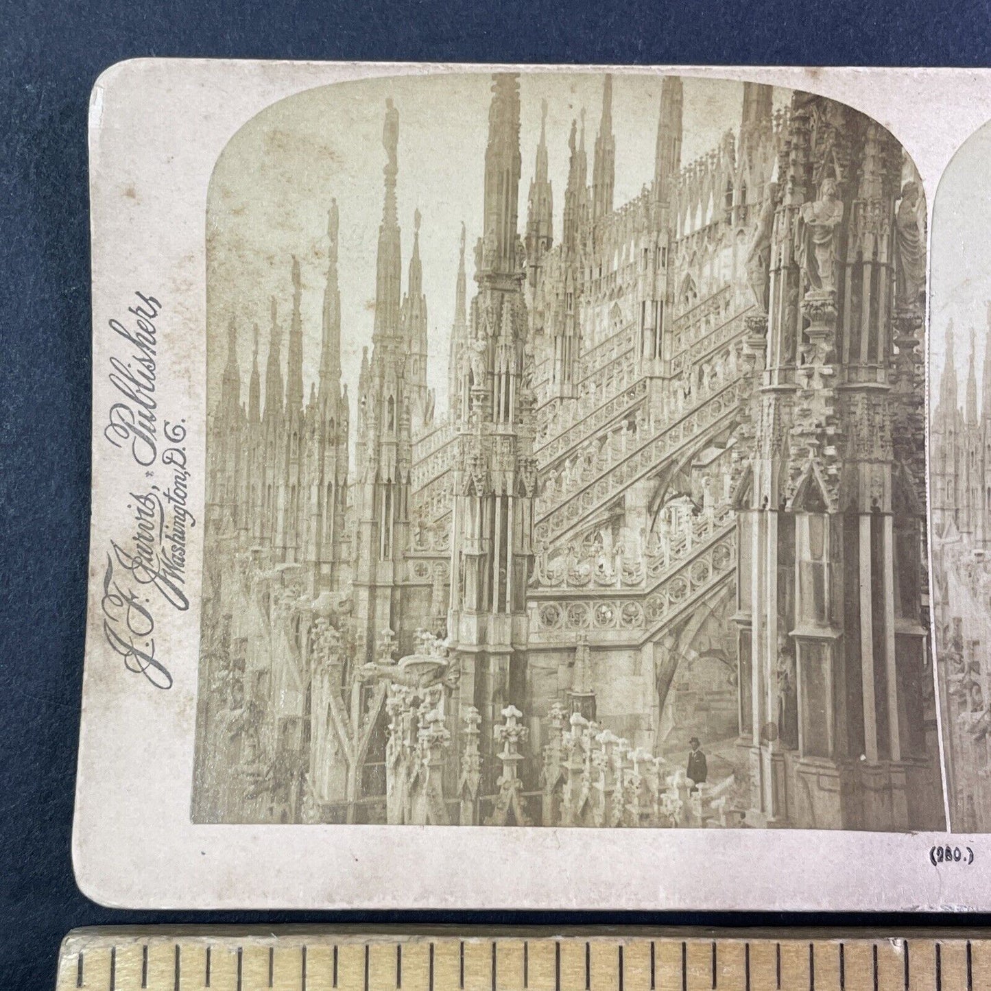 Duomo di Milano Church Cathedral Milan Italy Stereoview Antique c1897 Y2188