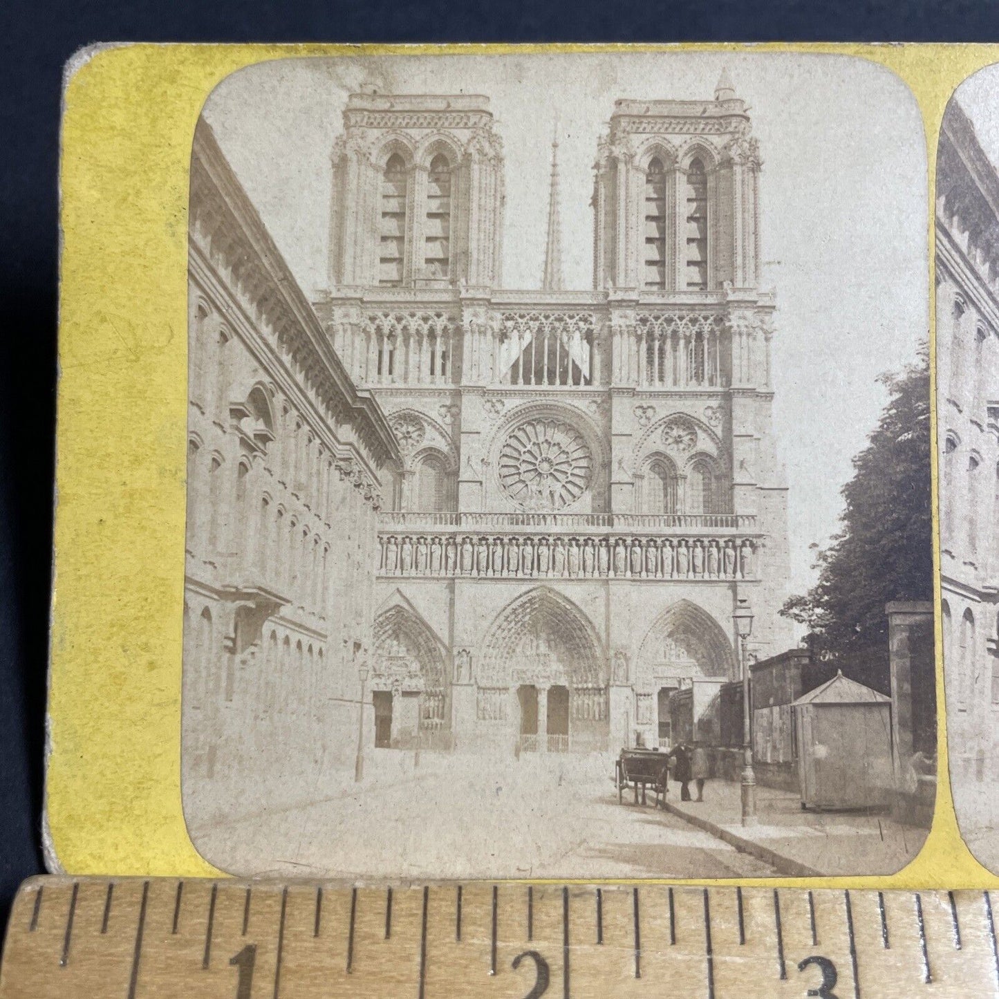 Antique 1870s Notre Dame Cathedral Church Paris Stereoview Photo Card P4164