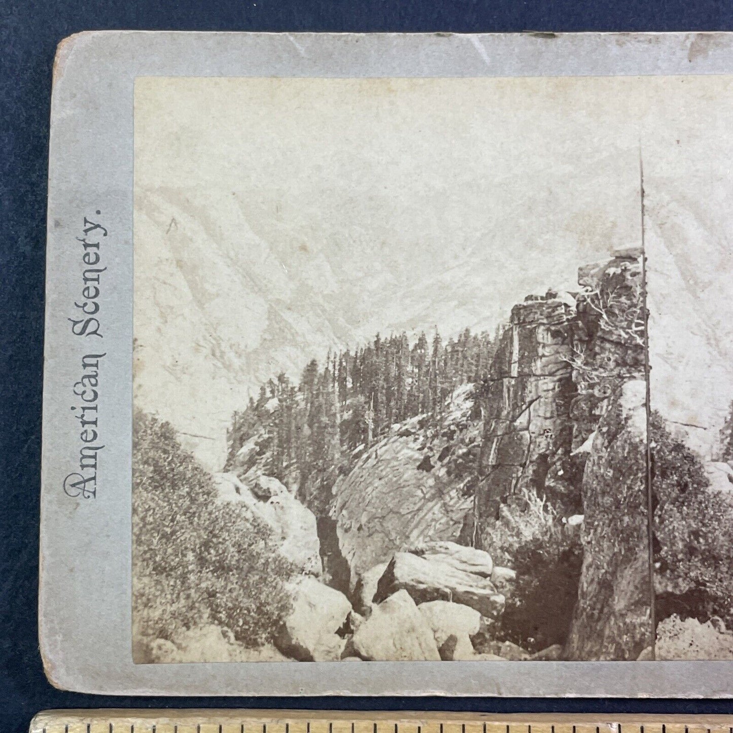 Tenaya Canyon Yosemite Stereoview John S. Moulton Antique c1870 X3734