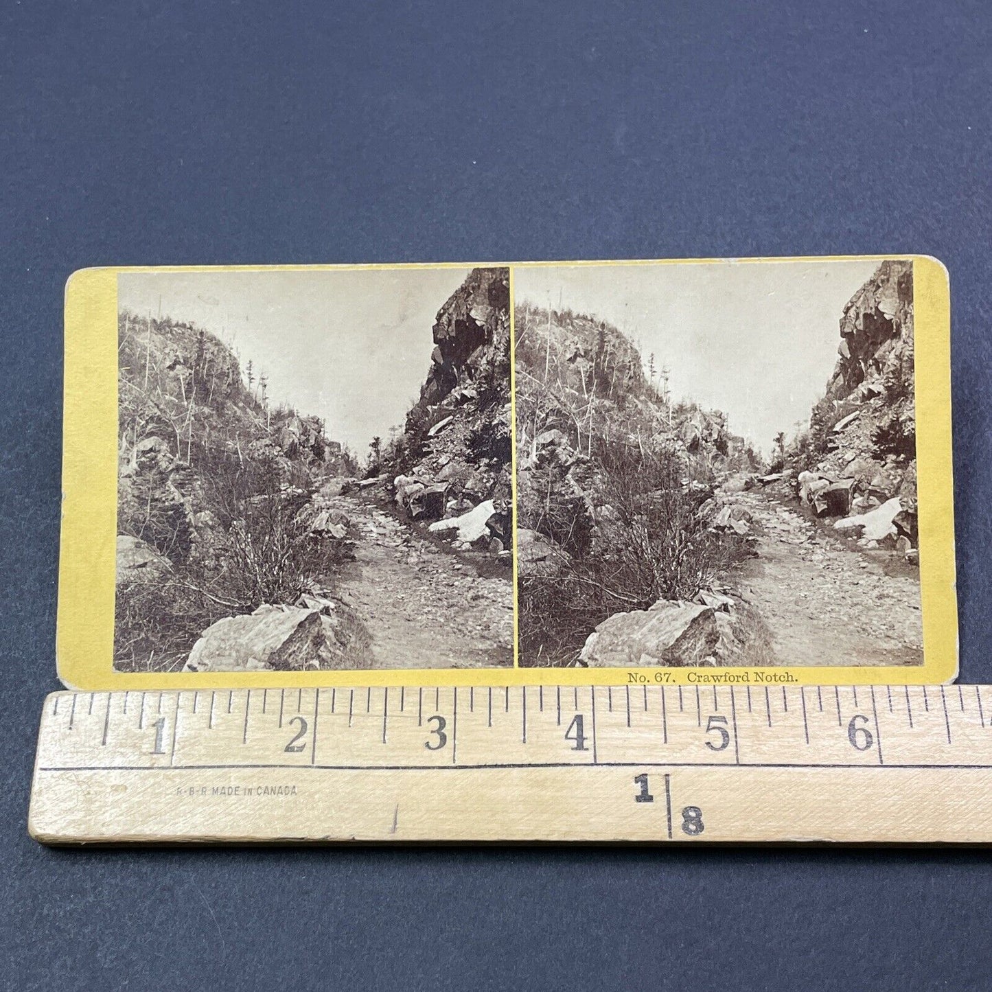 Antique 1870s Crawford Notch Horse & Buggy Road NH Stereoview Photo Card V1995