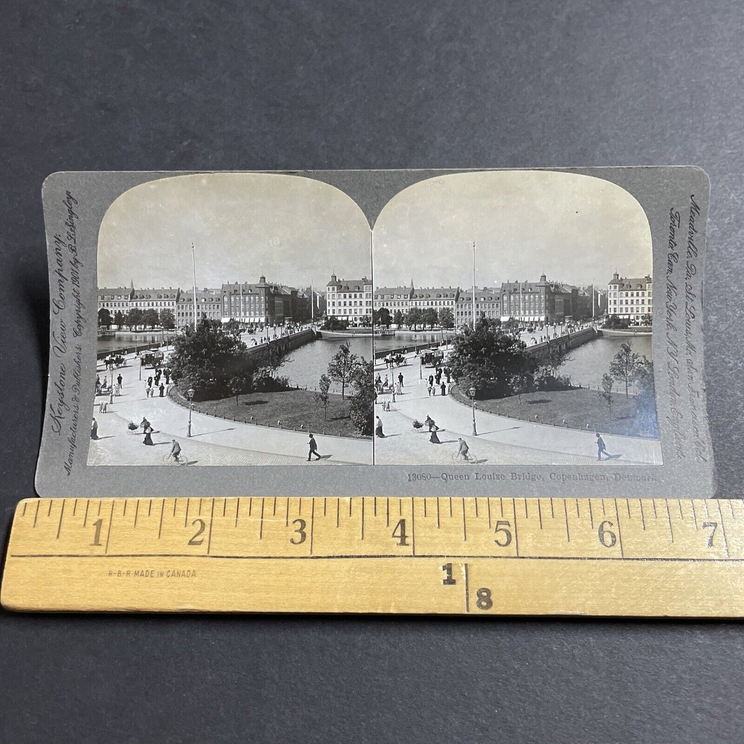 Antique 1901 Main Street In Copenhagen Denmark Stereoview Photo Card P5135