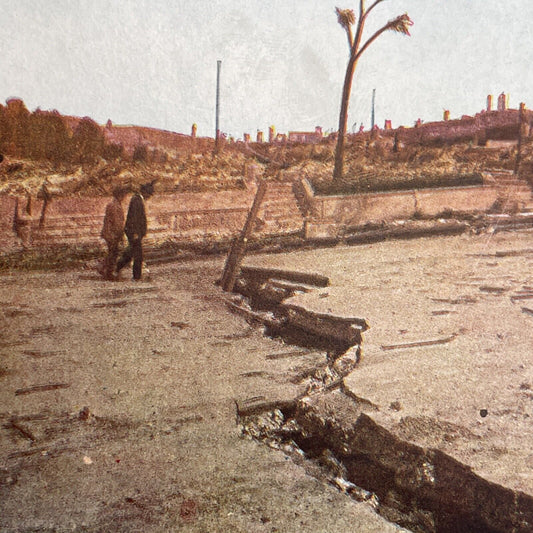 Antique 1910s San Francisco Earthquake Van Ness Av Stereoview Photo Card 2300-40