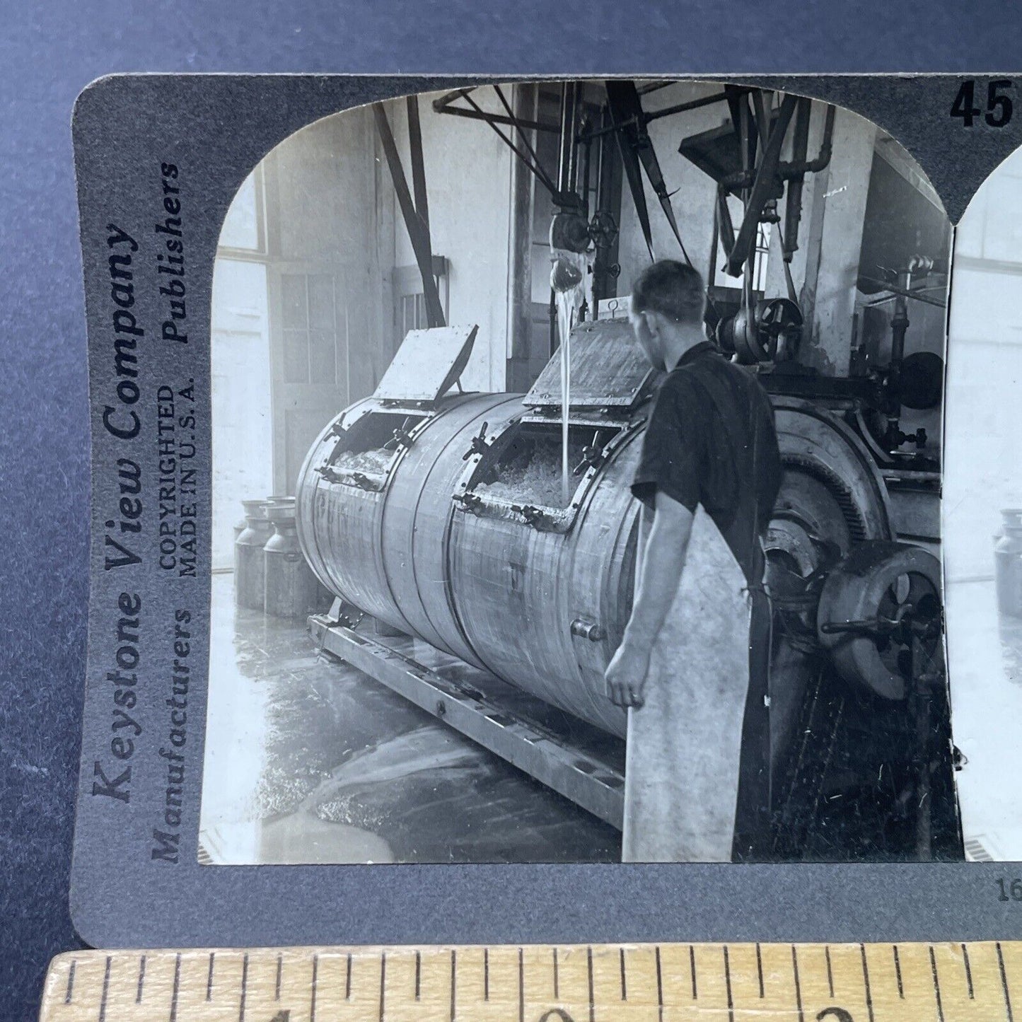 Antique 1910s Cohocton New York Butter Company Churn Stereoview Photo Card P3076