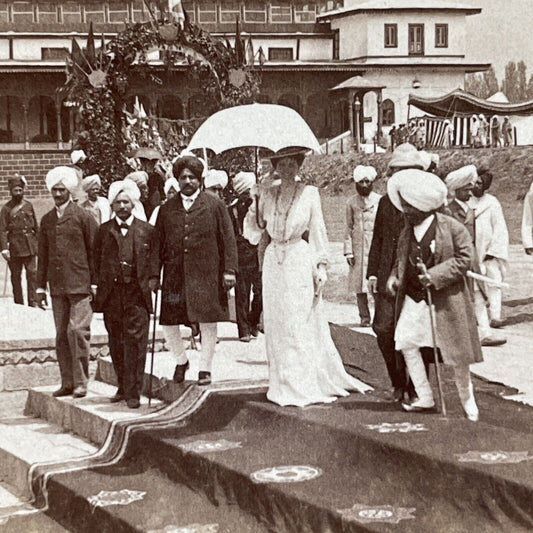 Antique 1903 The Royal Family Of Kashmir In India Stereoview Photo Card P5658