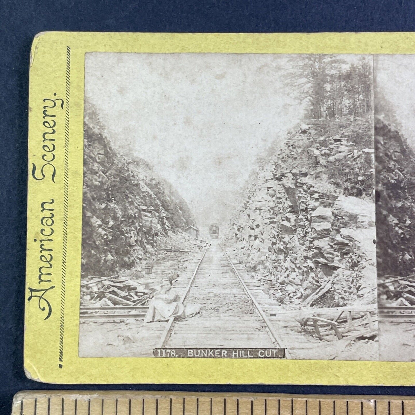 Bunker Hill Pass Stereoview Garrison Philipstown New York Antique c1870 X3279