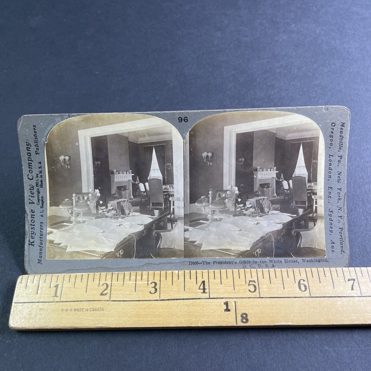 Antique 1903 Main Office White House Washington DC Stereoview Photo Card P2203