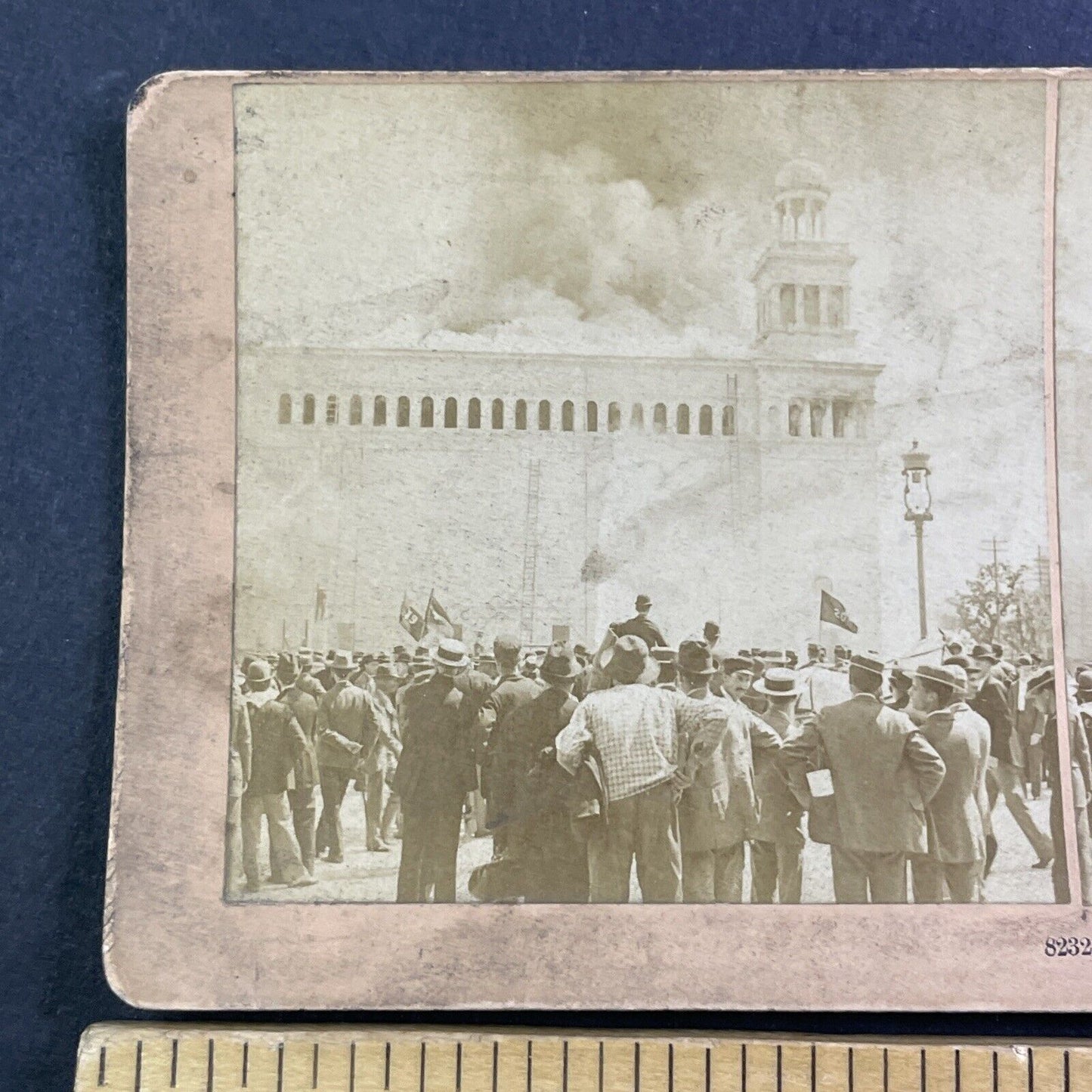 Cold Storage Building Fire Disaster Stereoview Chicago Antique c1893 X4080