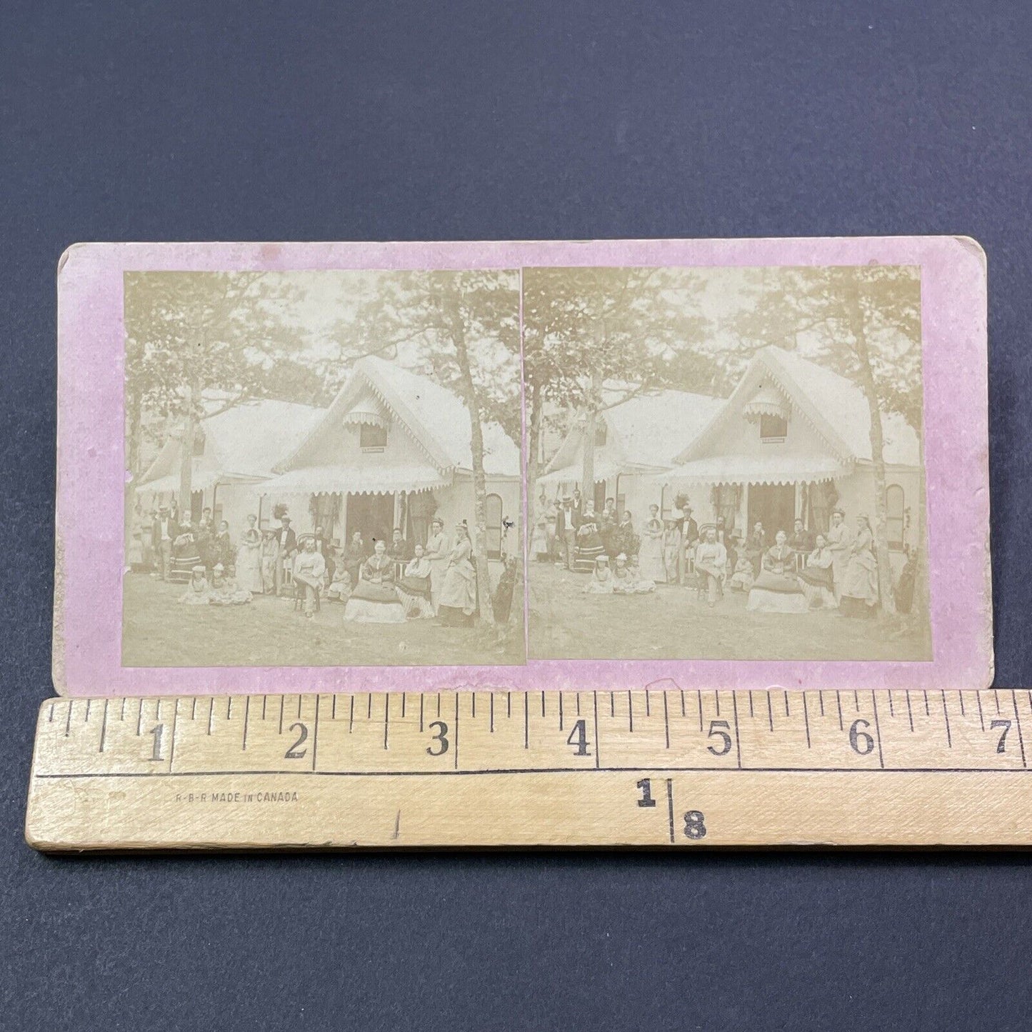 Antique 1860s BB Hartford Cottage West Yarmouth MA Stereoview Photo Card V1978