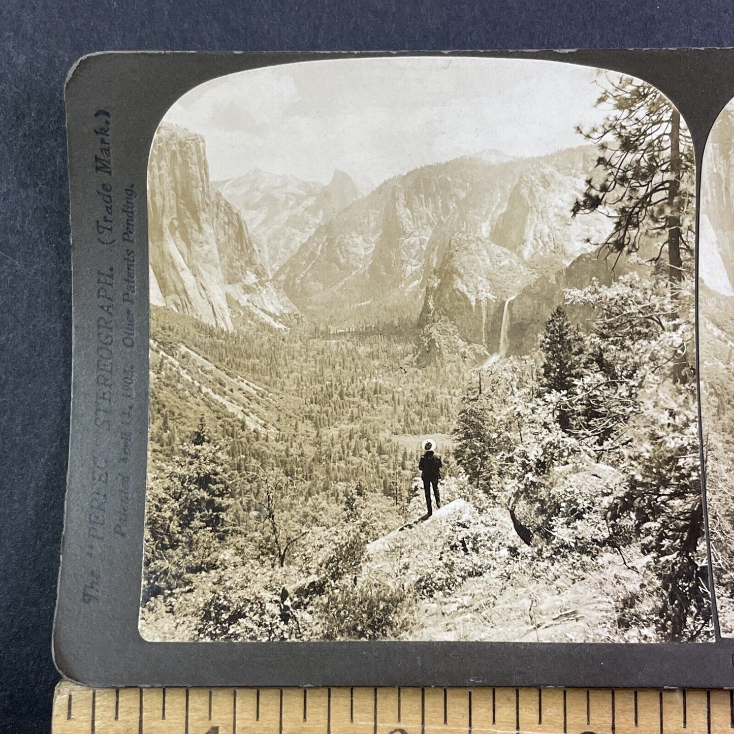 Yosemite Artist's View Tunnel View Stereoview HC White Antique c1904 X1864