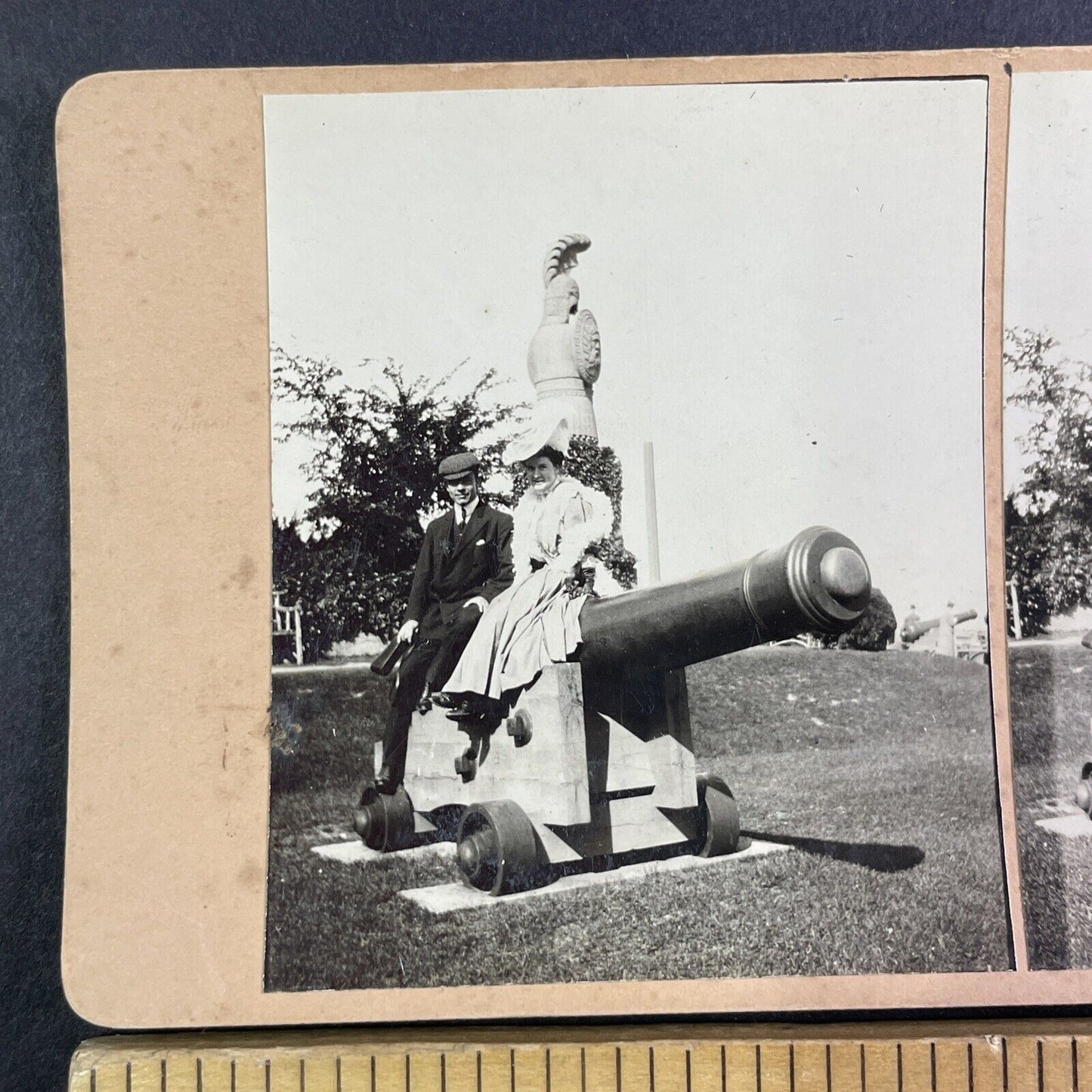 Brock Monument Canon Queenston Heights Ontario Canada Stereoview c1908 Y2717