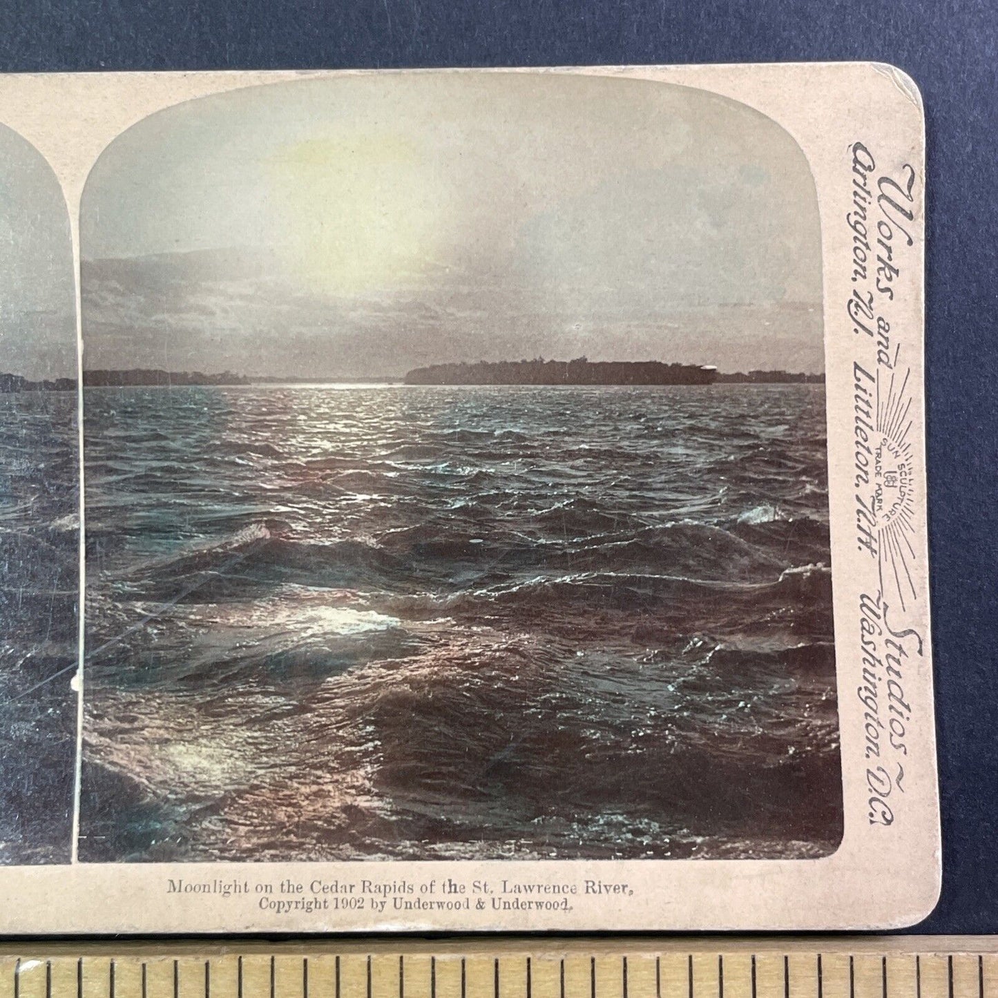 St. Lawrence River Rapids Stereoview Cedars Les Cedres Quebec Antique c1902 Y536