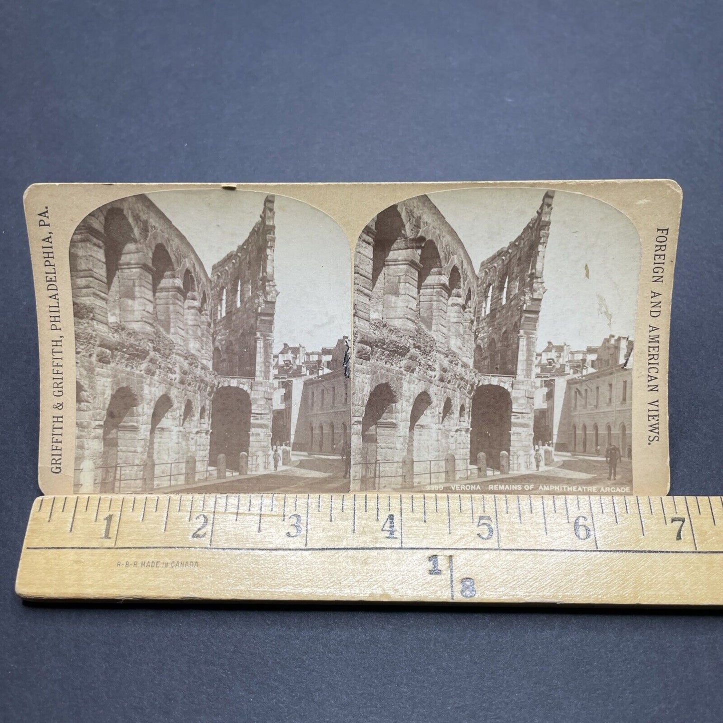 Antique 1890s Verona Gladiator Arena Italy Stereoview Photo Card P1884