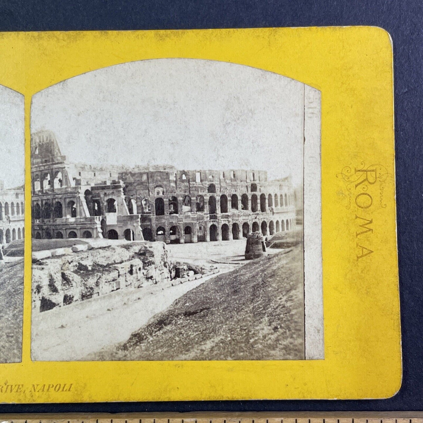 The Colosseum in Rome Italy Stereoview Robert Rive Antique c1865 Y1425