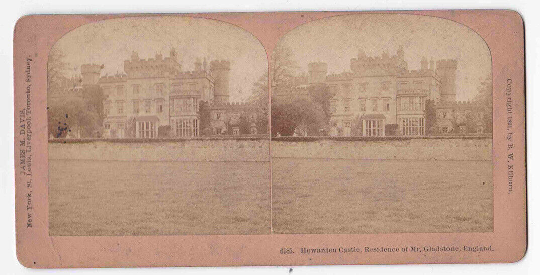 Antique 1891 William Gladstone Residence, Howarden Castle, Photo Card P030