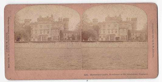 Antique 1891 William Gladstone Residence, Howarden Castle, Photo Card P030