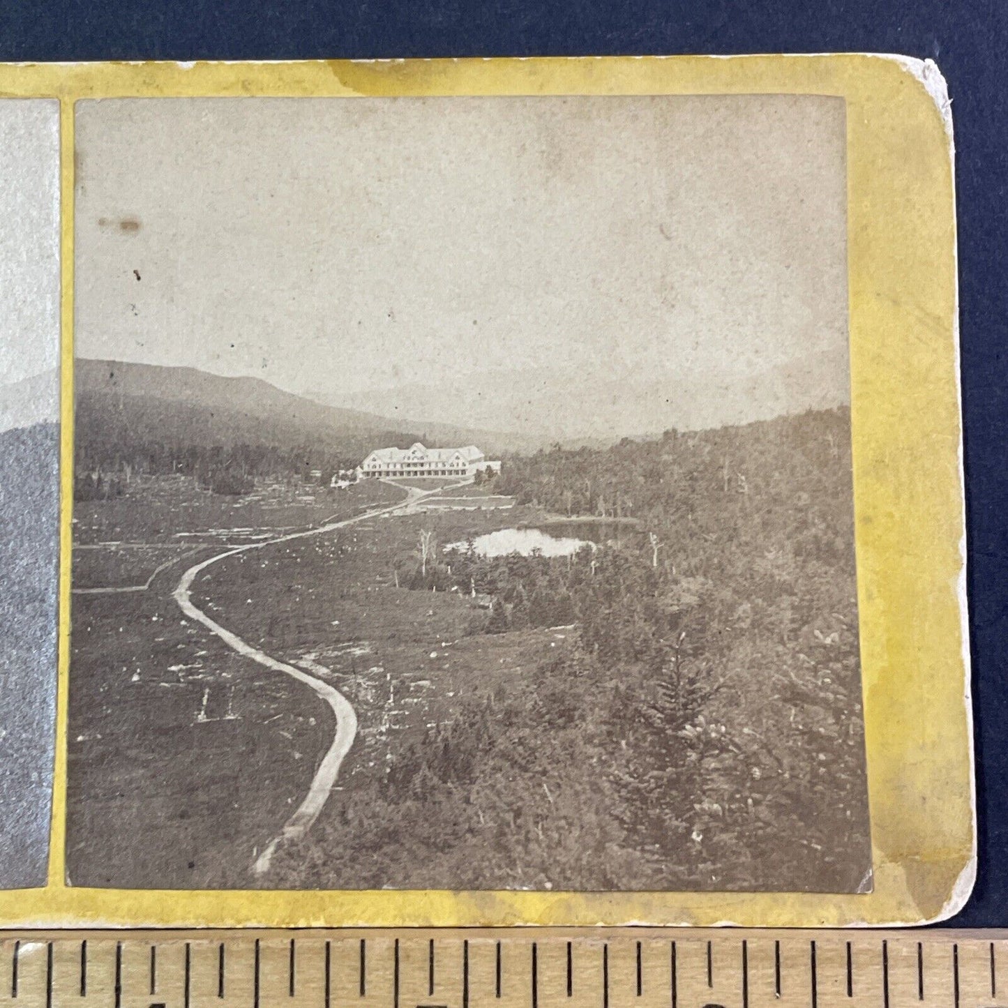 Crawford House NH Stereoview CA Beckford Photo Card Antique c1872 X934